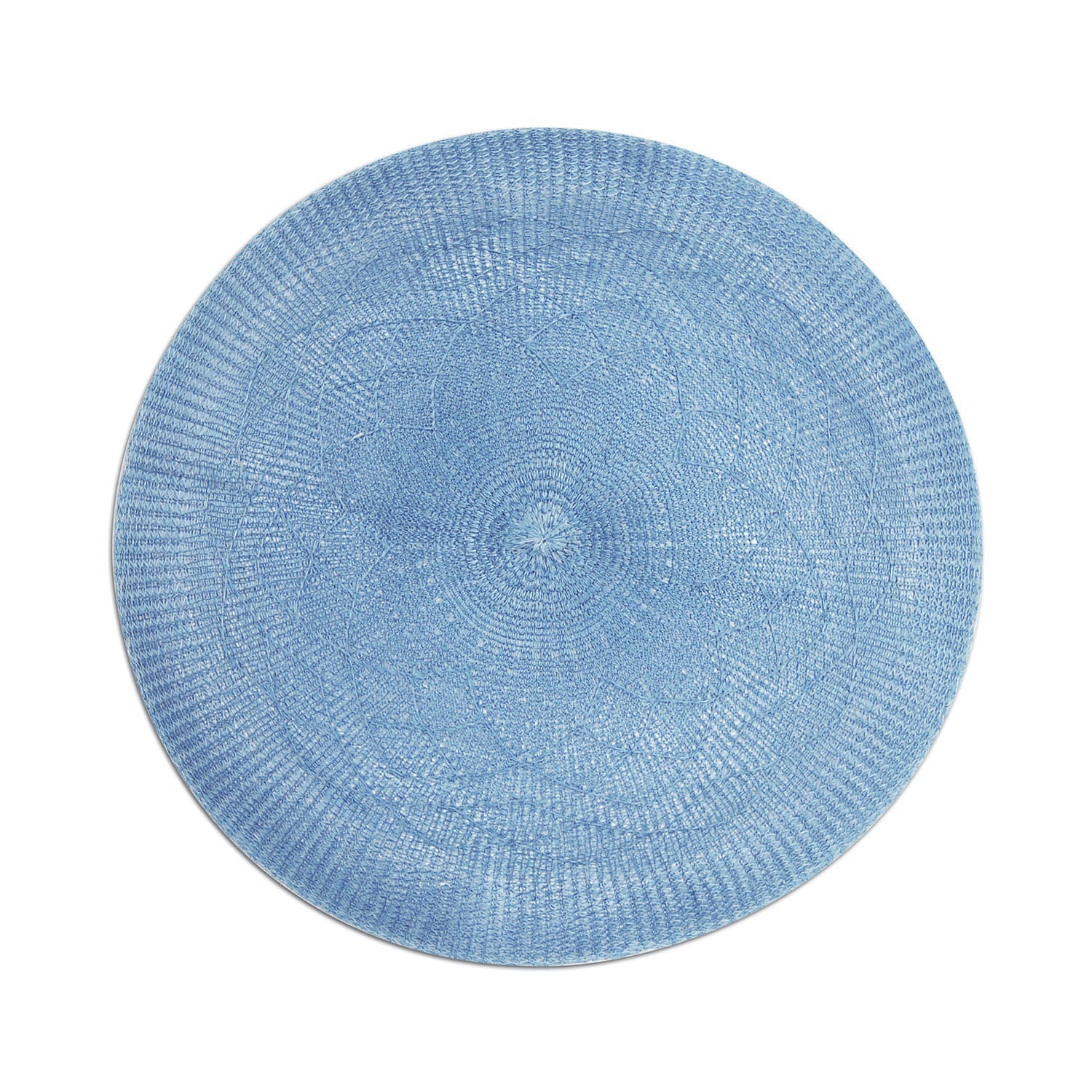 Jogo Americano Redondo Crochet Azul Claro 38cm - Ela Decora