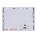 Jogo Americano Retangular com Árvore de Natal Branco e Vermelho 45cm - Ela Decora