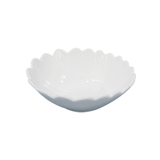 Jogo de 3 Bowls em Porcelana Formato Flor Branco - 11,4 cm - Ela Decora