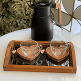 Jogo de 4 Colheres Aço Inox para Chá Heart Coração Rose Gold - 12,7 cm - Ela Decora