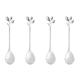 Jogo de 4 Colheres Aço Inox Para Chá Leaves Folhas - Ela Decora