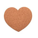 Jogo de 4 Porta Copos de Cortica Coração Marrom 10cm - Ela Decora