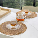 Jogo de 4 Xícaras de Chá com Pires Golden Bird - 180ml - Ela Decora