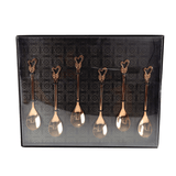 Jogo de 6 Colheres Romantique Cabo Coração em Aço Inox Rose Gold - Ela Decora