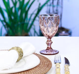 Jogo de 6 Taças de Água Diamond de Vidro Marsala 210ml - Ela Decora