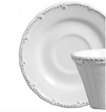 Jogo de 6 Xicaras com Píres Rendada Provence Branca 200ml - Ela Decora