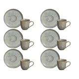 Jogo de 6 Xícaras de Café Bio Green Granite Stoneware 120ml - Ela Decora