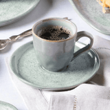 Jogo de 6 Xícaras de Café Bio Green Granite Stoneware 120ml - Ela Decora