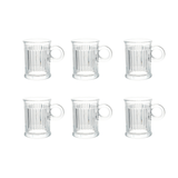 Jogo de 6 Xícaras de Café Coffee Time em Cristal - 85ml - Ela Decora