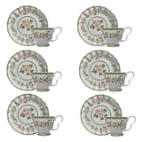 Jogo de 6 Xicaras de Chá com Píres Rosier 215ml - Ela Decora