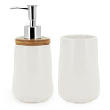 Jogo de Banheiro em Bambu Branco 2 Peças - Ela Decora