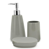 Jogo de Banheiro Pale Cinza 3 Peças - Ela Decora