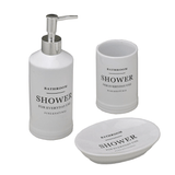 Jogo de Banheiro Shower Branco 3 Peças - Ela Decora