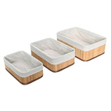 Jogo de Cestos Organizadores em Bambu 3 Peças - Ela Decora