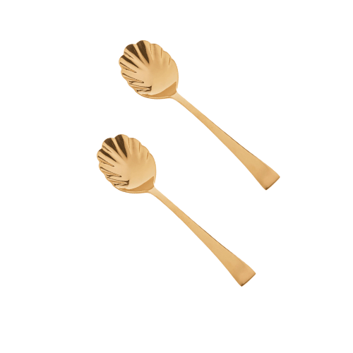 Jogo de Colheres para Açúcar Aço Inox Dourado - Ela Decora