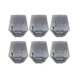 Jogo de Copos de Vidro Hexagonal Fumê Ônix 6 peças 350ml - Ela Decora