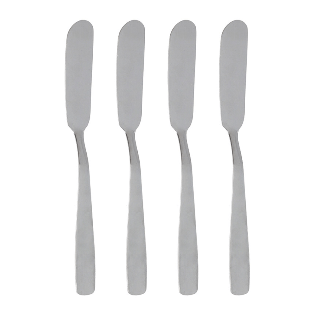 Jogo de Facas Espátula para Manteiga Inox 15cm 4 Peças - Ela Decora