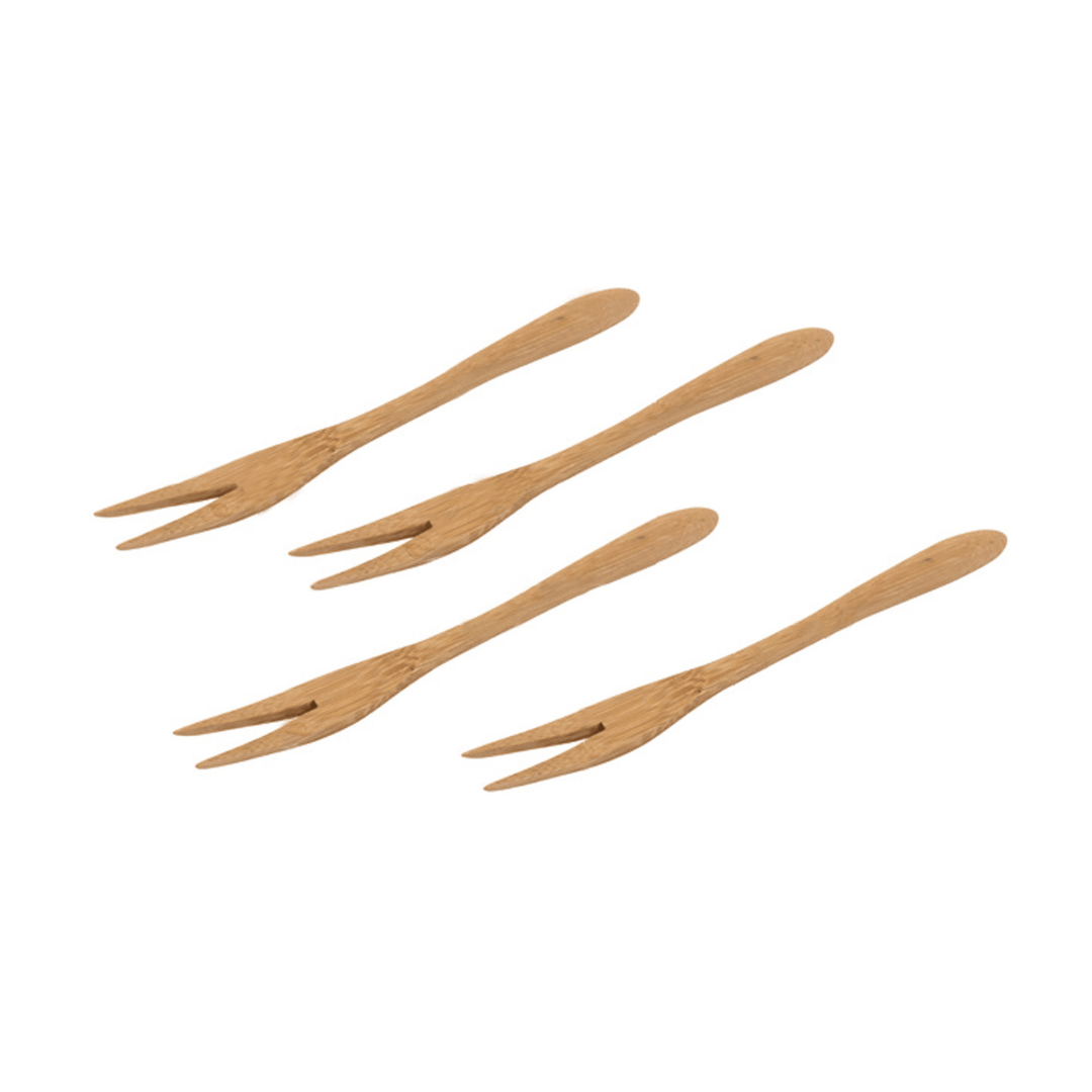 Jogo de Garfos em Bambu Ecokitchen 13,5cm 4 Peças - Ela Decora