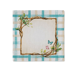 Jogo de Guardanapos Xadrez de Páscoa com Argolas de Orelhinhas - 2 Peças - Ela Decora