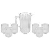 Jogo de Jarra com 6 Copos de Cristal 7 Peças Bangkok - Ela Decora