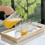 Jogo de Jarra com 6 Copos de Cristal 7 Peças Bangkok - Ela Decora