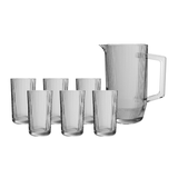 Jogo de Jarra com 6 Copos Graffiato de Vidro 7 Peças - Ela Decora