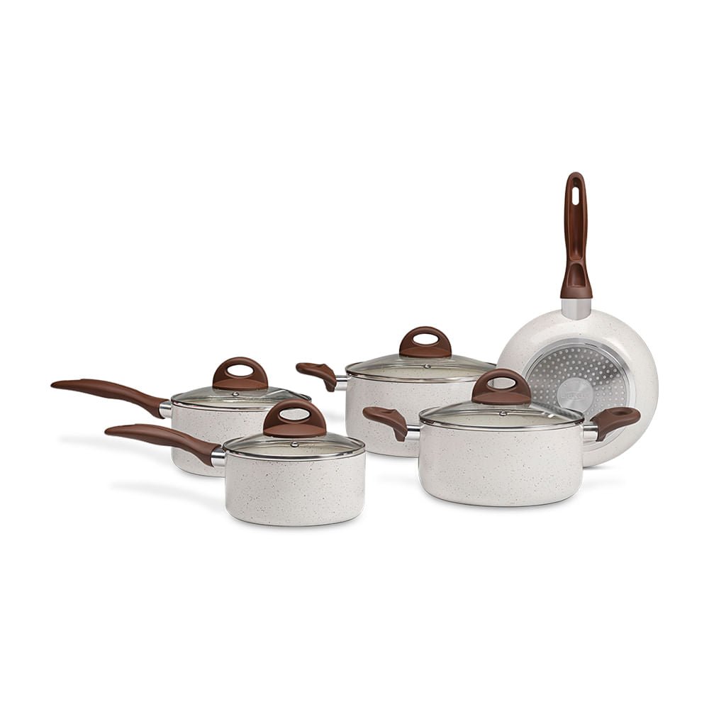 Jogo de Panelas 5 peças Com Fundo de Indução Vanilla Brinox - Ela Decora