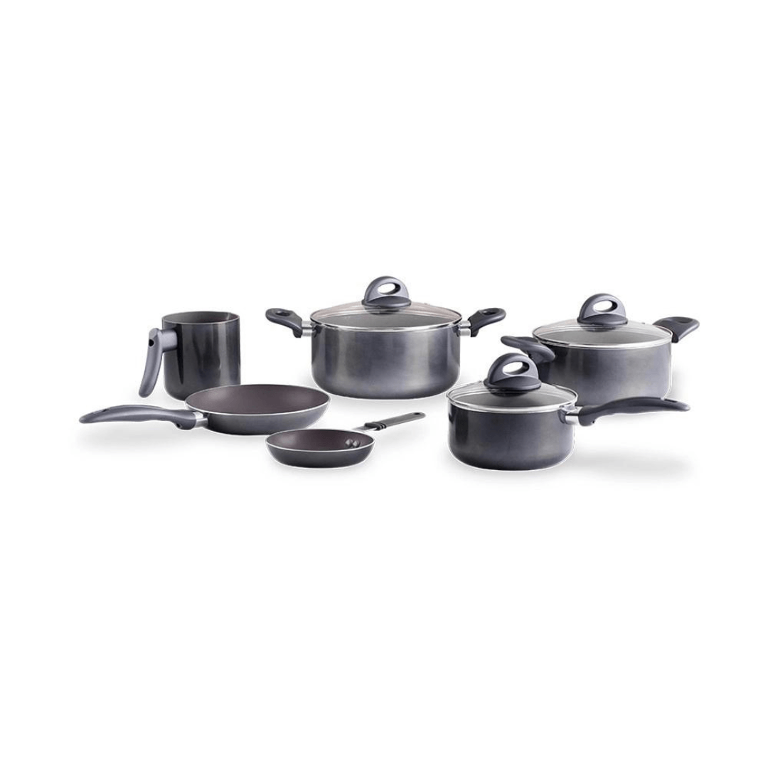 Jogo de Panelas Revestimento Cerâmico Smart Plus Cinza 6 Peças - Ela Decora