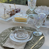 Jogo de Xícaras de Café Cristal Com Pires Pearl Bolinha 4 Peças - 80ml - Ela Decora