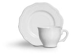 Jogo de Xícaras para Café com Pires Branco Algarve - Ela Decora