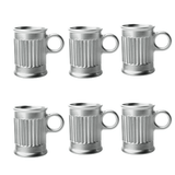 Jogo de Xicaras para Café em Cristal Cromada 85ml 6 Peças - Ela Decora