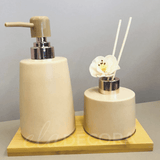 Jogo para Banheiro Bege 3 Peças - Ela Decora