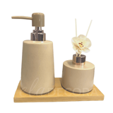 Jogo para Banheiro Bege 3 Peças - Ela Decora