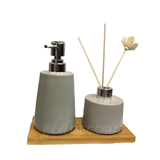 Jogo para Banheiro Cinza 3 Peças - Ela Decora