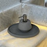 bandeja e porta sabonete liquido cinza