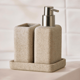 Bandeja com suporte porta escovas de dentes e porta sabonete liquido