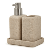 Jogo para Banheiro em Poliresina Bege 3 Peças - Ela Decora