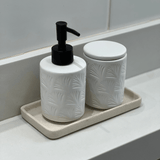 Jogo para Banheiro Leaf em Ceramica Branco 2 Peças - Ela Decora