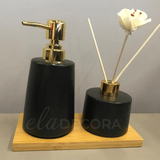 Jogo para Banheiro Preto 3 Peças - Ela Decora