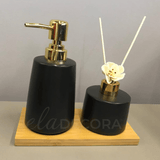 Jogo para Banheiro Preto 3 Peças - Ela Decora