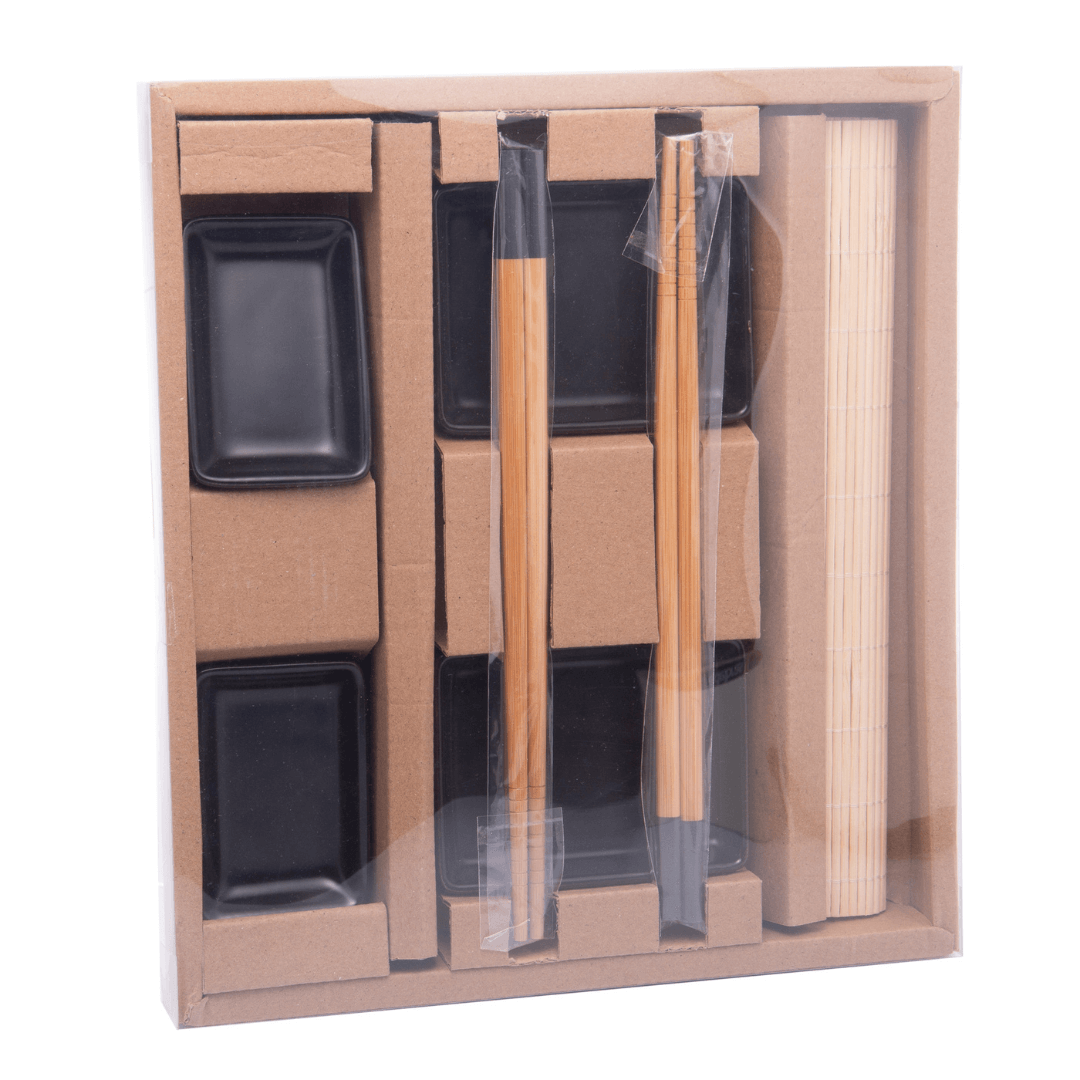 Jogo para Sushi em Bambu Saitama 7 Peças - Ela Decora