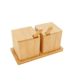 Jogo Porta Condimentos em Bambu com Colher - Ela Decora