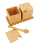 Jogo Porta Condimentos em Bambu com Colher - Ela Decora