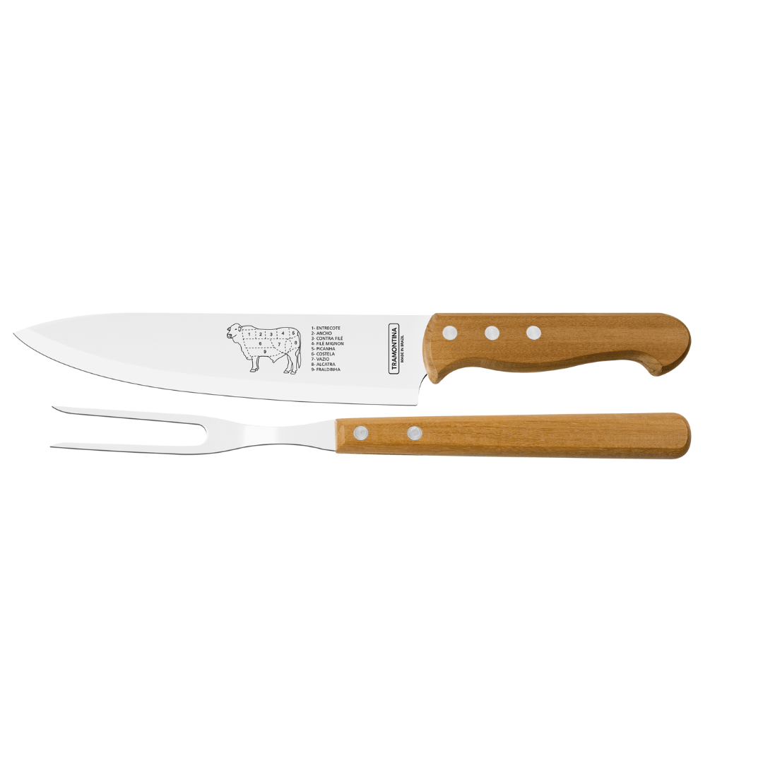 Jogo Trinchante Churrasco 2 Peças Tramontina - Ela Decora