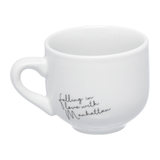 Jogo Xicara de Café com Pires em Porcelana Manhattan Branca 90ml 6 Peças - Ela Decora