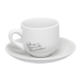 Jogo Xicara de Café com Pires em Porcelana Manhattan Branca 90ml 6 Peças - Ela Decora