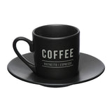 Jogo Xicara de Café com Pires Manhattan Preta 80ml 6 Peças - Ela Decora