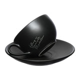 Jogo Xicara de Chá com Pires em Porcelana Manhattan Preta 160ml 6 Peças - Ela Decora