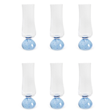 Jogo 6 Taças Champanhe Base Esfera Azul e Transparente 240ml