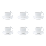 Jogo de 6 xícaras pássaro branco